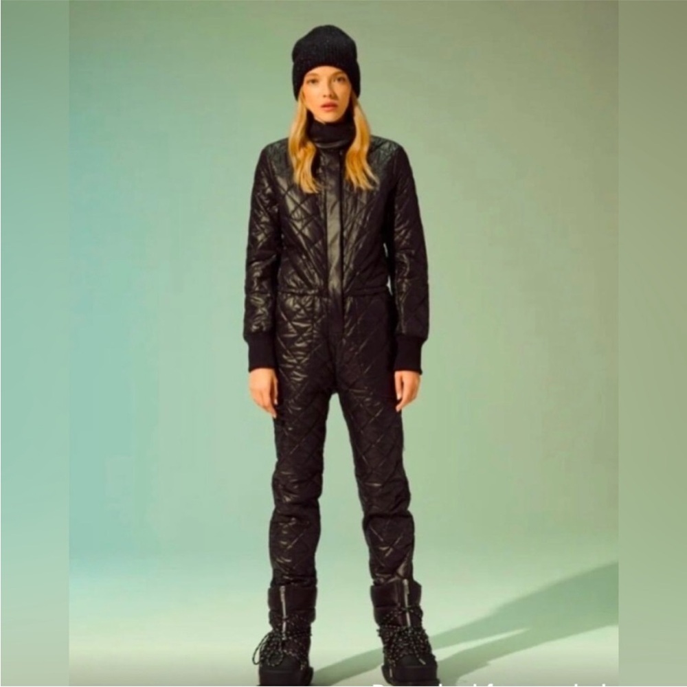 GORGEOUS NWT Luxton Original Ski Snow Chic Quilted Jumpsuit Black Women  XS 0